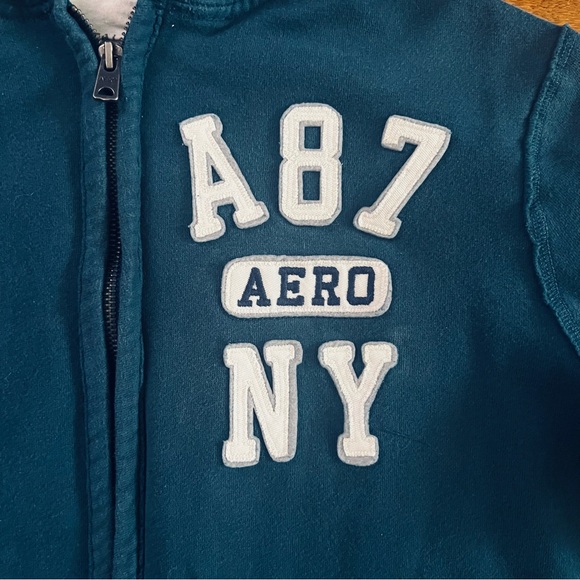 AEROPOSTALE Mens Aero Logo Full Zip Hoodie / Size M - Picture 4 of 4